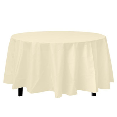 Nicole Fantini Plastic Disposable Round Tablecloth 84"