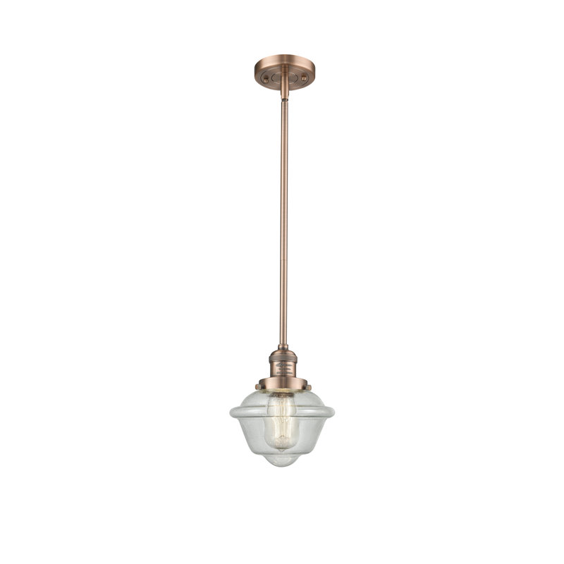 Luminaire suspendu simple 1 lumière Baptiste, Grainé, Cuivre antique, Ampoule DEL 6 watts Vinage