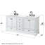 Meuble-lavabo double autoportant Deborah avec plateau en quartz-92725436-98184617-92725441