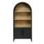 Bibliothèque arquée avec rangement, armoire arquée moderne à 3 niveaux avec porte, tablette ouverte pour le bureau et la maison