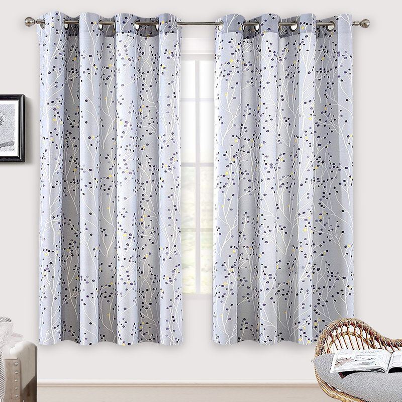 Bucks Room Darkening Curtain Pair, 50" W x 63" L, Lavender Gray