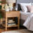 Targaryen 1-Drawer Nightstand in Rattan and Mahogany Wood, Natural 24.19'' H X 20.39'' W X 18.25'' D