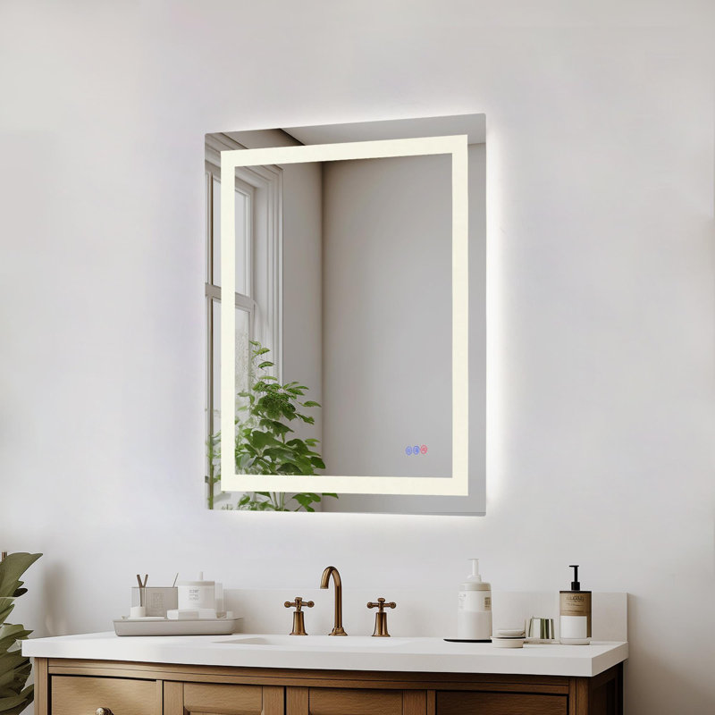 Miroir DEL Riven, couleur réglable 3000K / 4200K / 6400K, Carrée, 30 po x 30 po