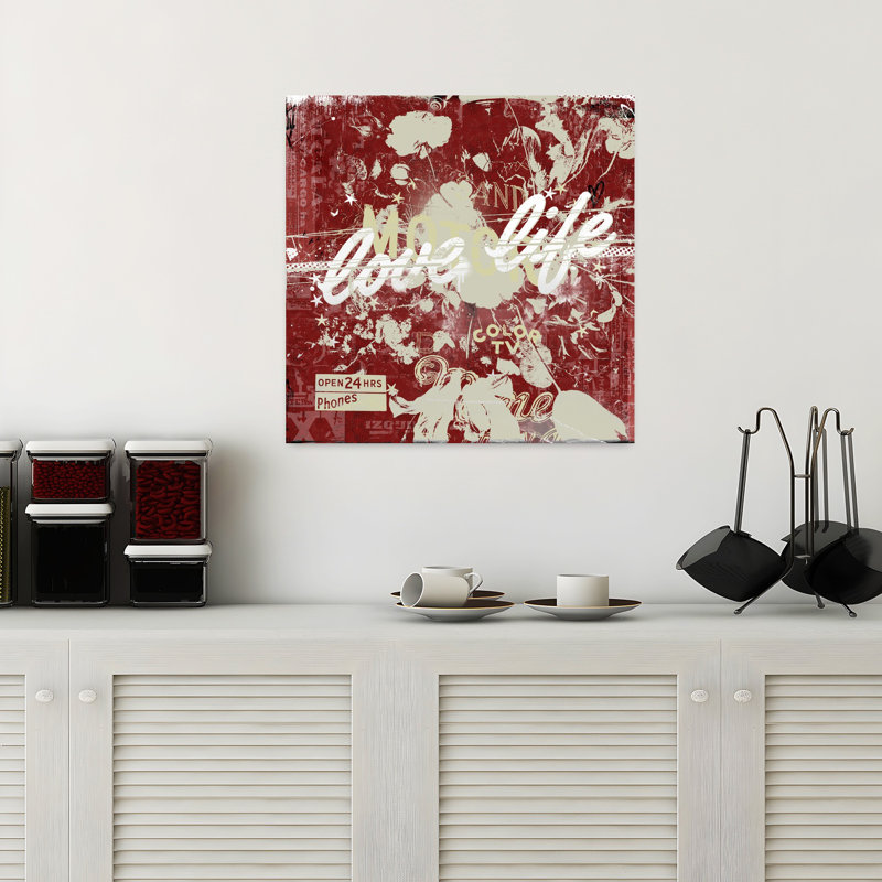 «Love Life», art urbain contemporain abstrait, H 18 po x l 18 po
