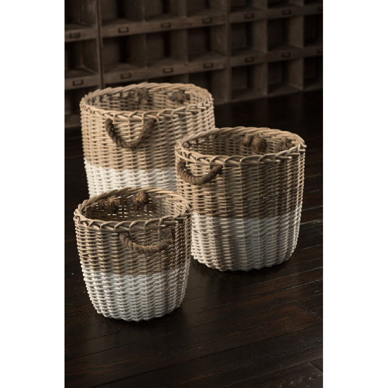Ensemble de paniers willow rond 3 pièces