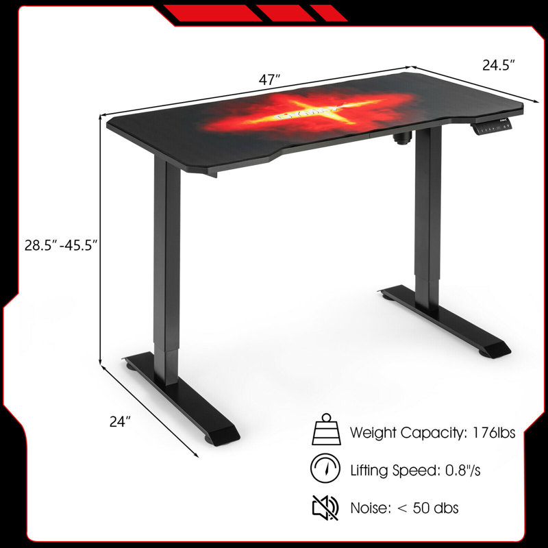 Bartman Adjustable Metal Base Computer Table