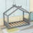 Wood House Floor Bed With Slats-376006407-376006405