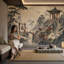 Papier peint paysage chinois Misty Mountains Swirling Clouds amovible-746569268-746569269