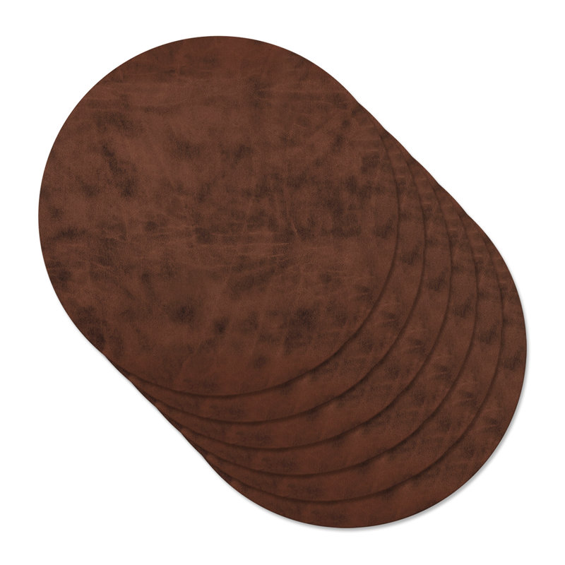Cherfrere Abstract Round Placemat, Dark Brown