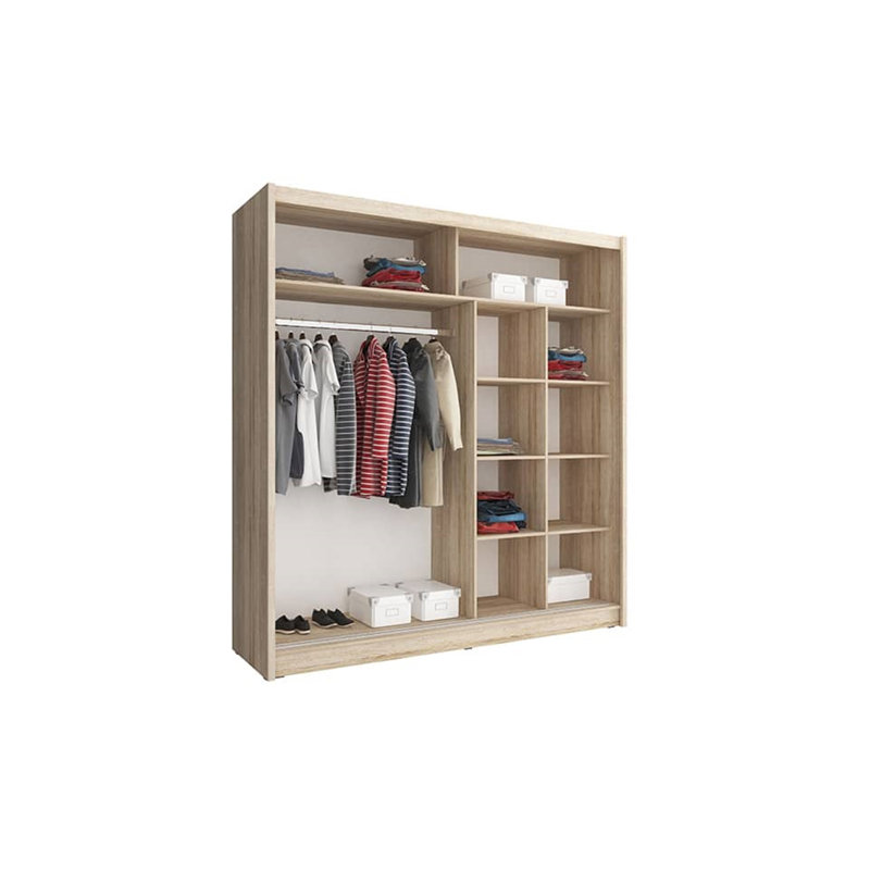 Damiean 2 Door Solid + Manufactured Wood Wardrobe, White