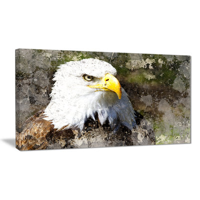 «Eagle Head with Textures», impression sur toile