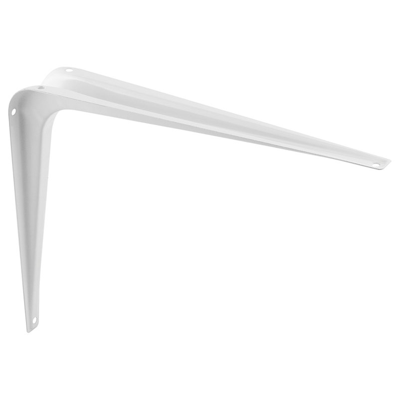 Prime-Line Shelf Support Bracket, Stamped Steel, White, 5.8" H x 6.65" W x 1.4" D