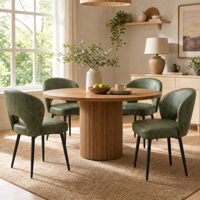 Upholstered Faux Leather Dining Chair