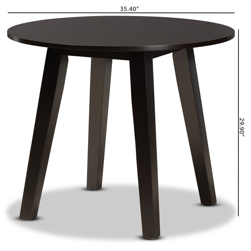 Table de salle à manger ronde et moderne en bois Rohit, Marron foncé
