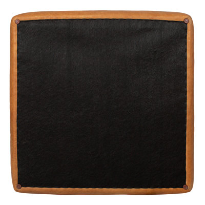 Heafield Square 35" Wide Full-Grain Genuine Italian Leather Ottoman