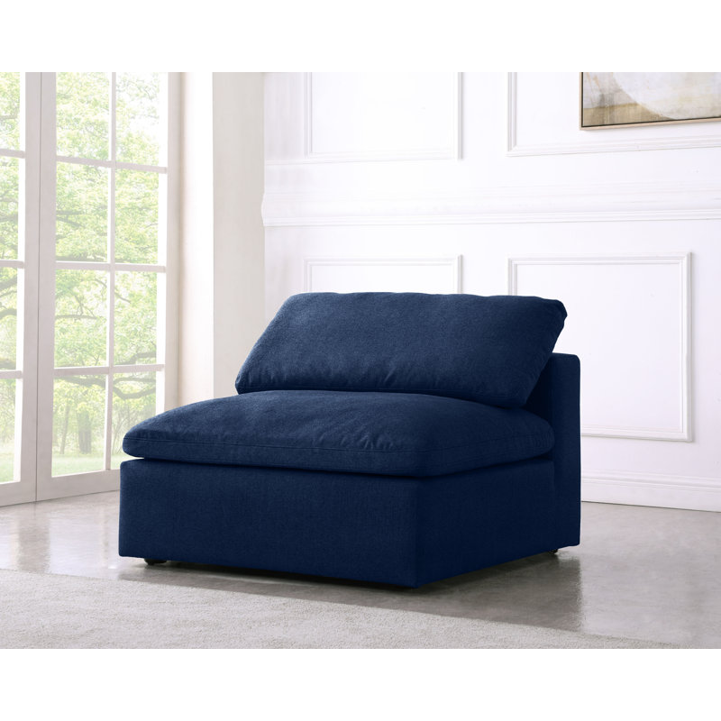 Burrows Upholstered Accent Chair, Navy Linen Blend