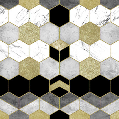 " Nature Magick Gold Geometric Marble "