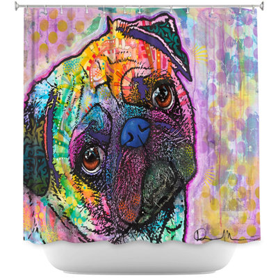 Rideau de douche simple love dog carlin