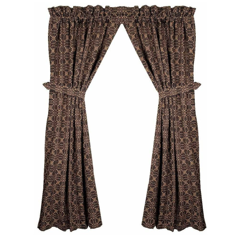 Paire de rideaux 100% coton Manish Marshfield, Noir / brun clair