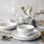 over&back Coupe 16-Piece Glossy White Hand-Finished Porcelain Dinnerware Set