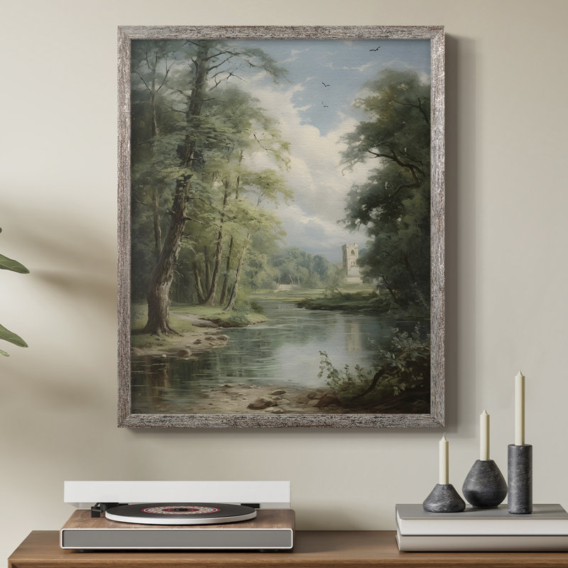 Vintage Landscape CXCVIII Framed Print - Solid Wood, 15" H x 12" W