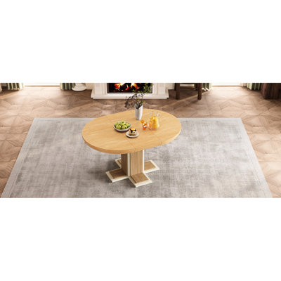 Table de salle à manger extensible avec une rallonge centrale de 16 pouces (seulement les tables, pas de chaises)