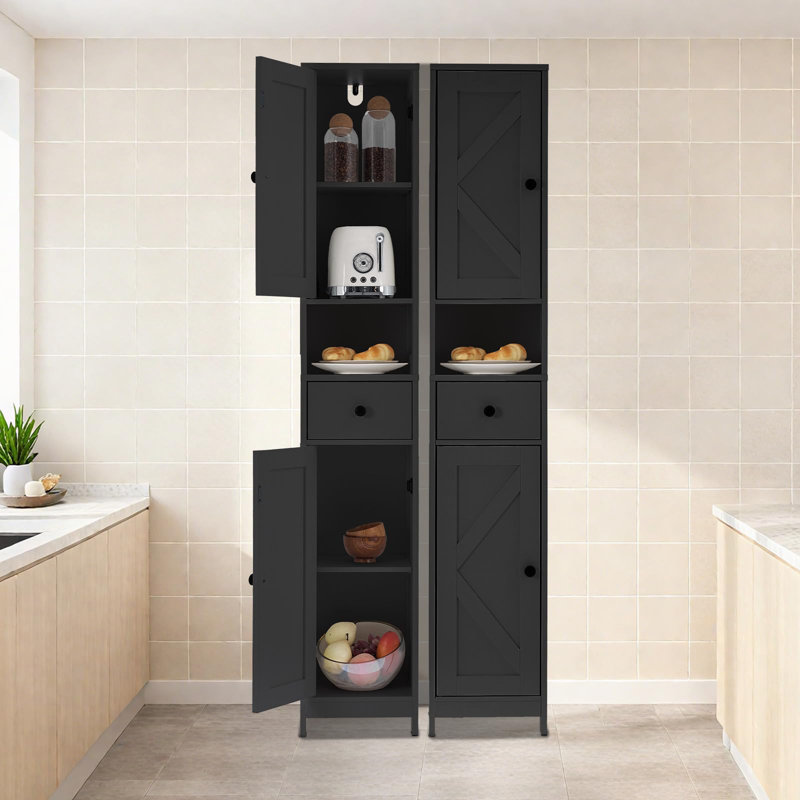 2 - Door Standard Accent Cabinet, Black
