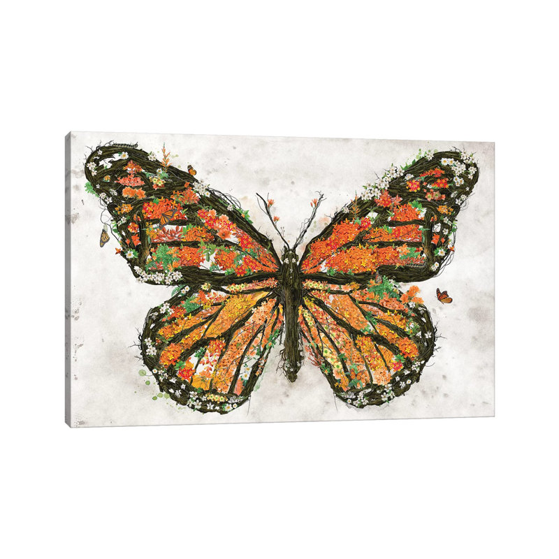 «Monarch Butterfly» par Barrett Biggers, reproduction d'art sur toile tendue, H 26 po x l 40 po x 1,5 po