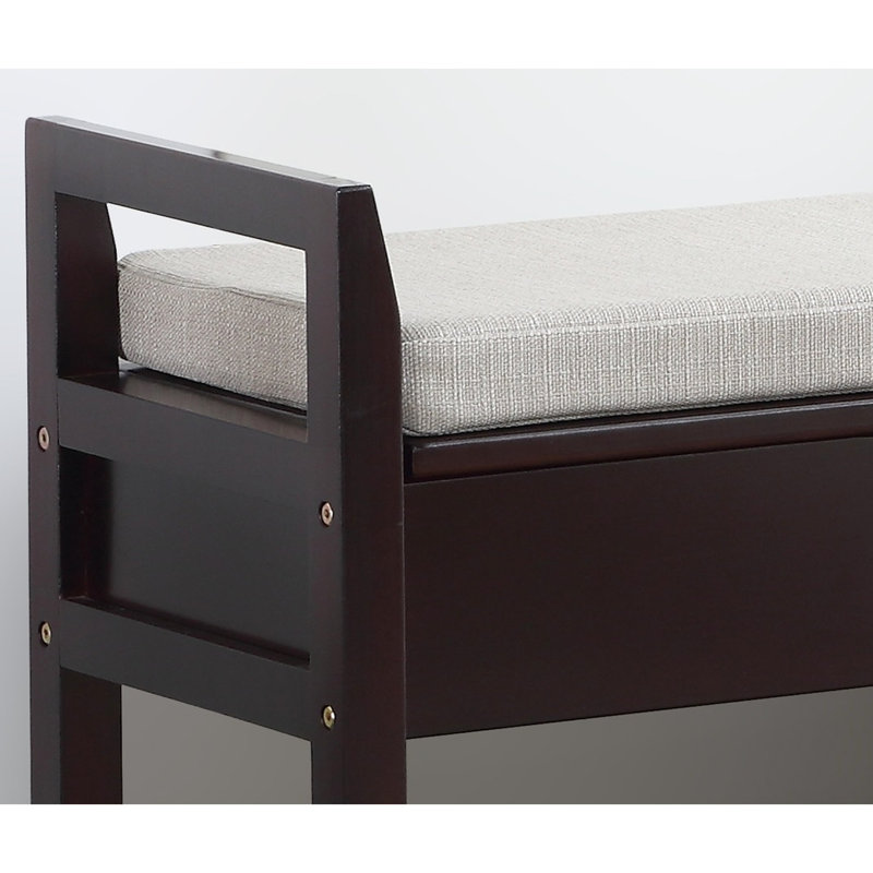 Beige Upholstered Bench With Storage Compartments Shoe In , Featuring Seats And Extra Space