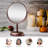 OVENTE 7'' Tabletop Makeup Mirror with 1X/5X Magnification, 360° Swivel Design and Double-Sided Free-Standing Vanity Mirror Perfect for Dresser, Bedroom and Office Desk, Antique Bronze MNLDT70ABZ1X5X