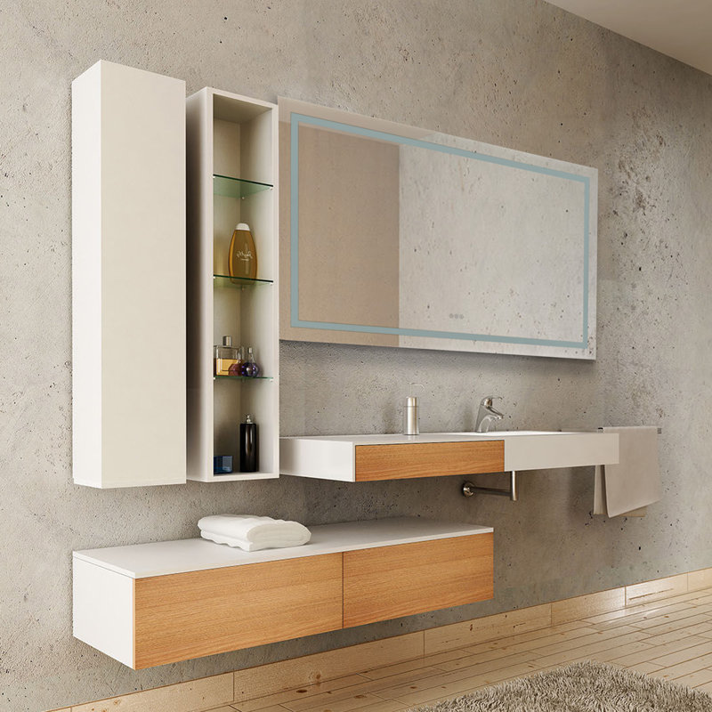 Miroir lumineux de salle de bain / meuble-lavabo à DEL, 48 po x 84 po