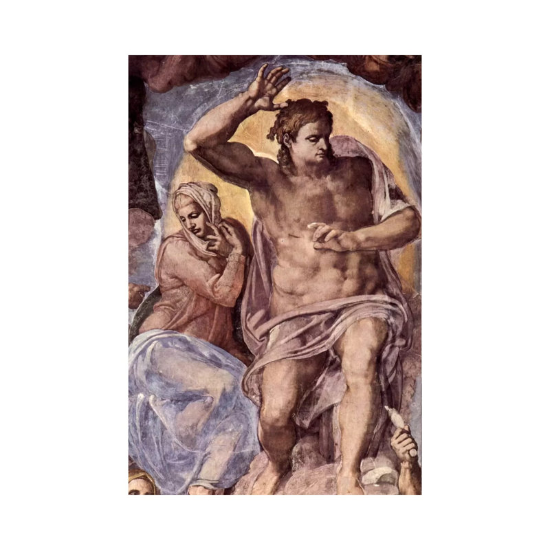 The Last Judgment (detail: Mary and Christ), 1536-1541 by Michelangelo - 1 Piece Wrapped Canvas Wall Art