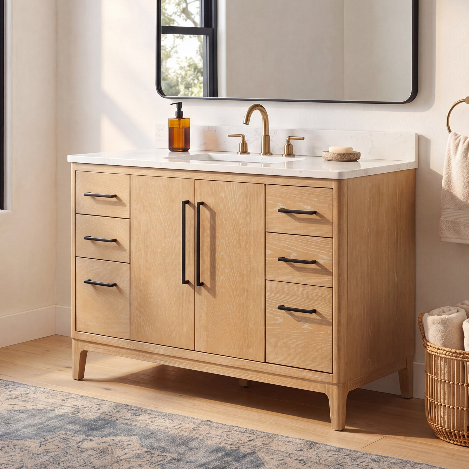 Langosta 48" Single Bathroom Vanity, Washed Ash Gray