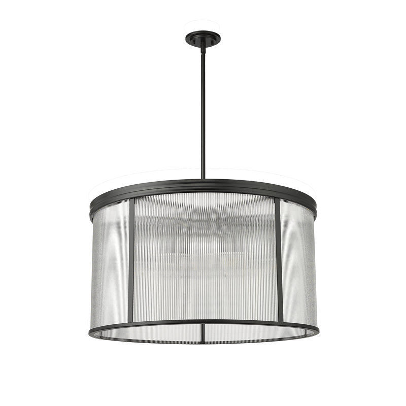 Lustre tambour 9 lumières Izabela, Noir mat