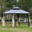 10' x 10' 2-Tier Outdoor Gazebo with Polycarbonate Roof, Beige