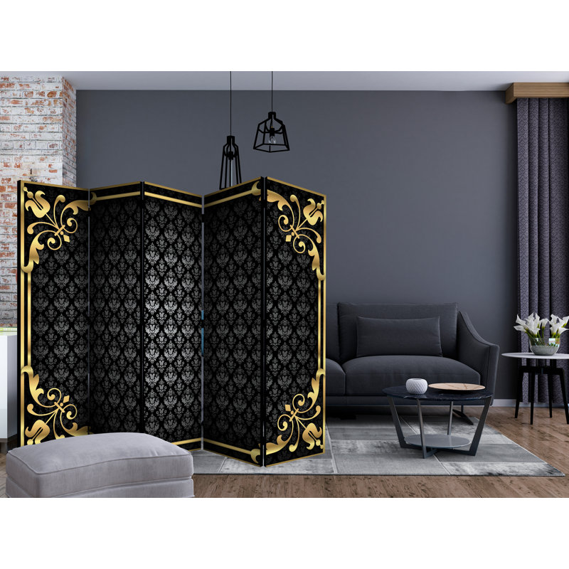 225cm W x 172cm H 5 - Panel Solid Wood Folding Room Divider