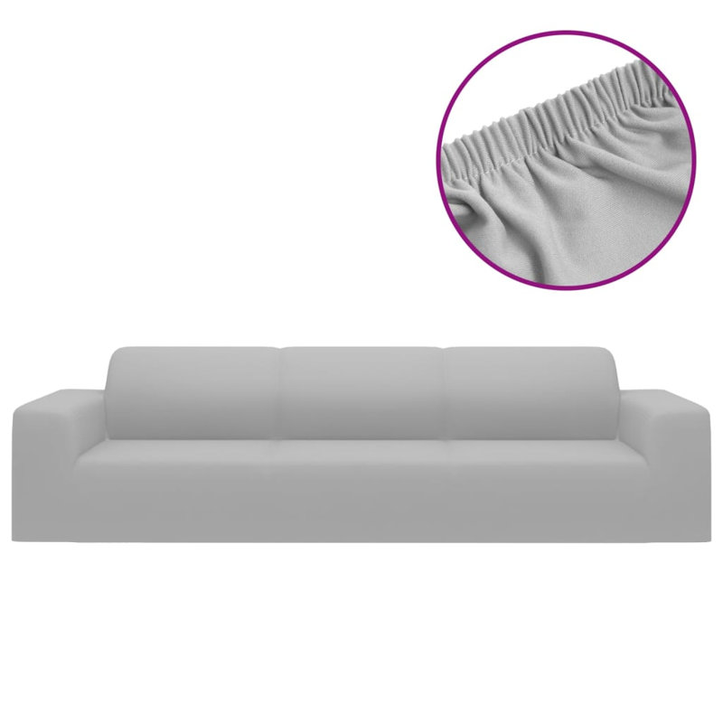 Box Cushion Sofa Slipcover, Grey