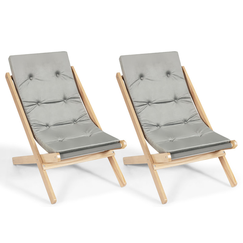 Esger Outdoor Wood Chaise Lounge Set