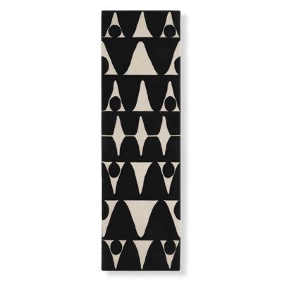 Moroccan Area Rug in Black/Beige