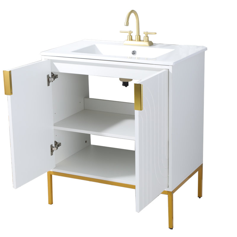 Meuble-lavabo simple 30 po blanc moderne