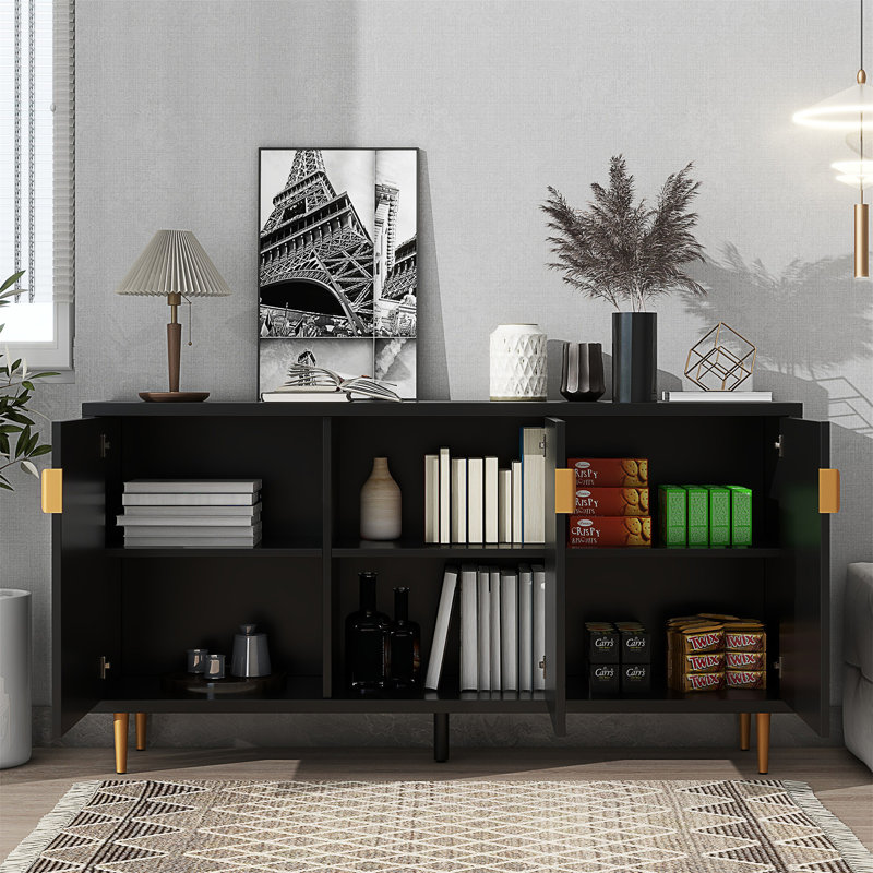  Lakedrick 65'' Console Table,Storage Cabinet with 3 Doors and Adjustable Shelves,Modern TV Stand，Sideboard,buffet cabinet