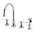 Kingston Brass Bel-Air Double-Handle 4-Hole Widespread Kitchen Faucet With Brass Sprayer-111670472