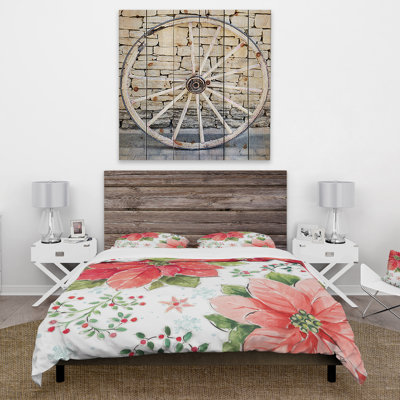 Ensemble de housse de couette campagne fleur flocons iii