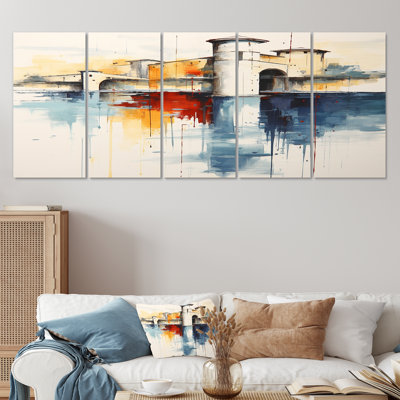 «Old Architecture South of France - City Buildings», ensemble de 5 décorations murales