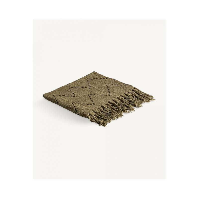 Clancy Brown Throw Blanket, Brown, Chevron