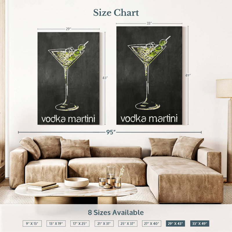Yarlin Vodka Martini Chalk, 48" H x 32" W