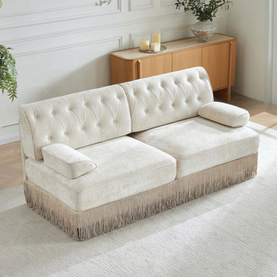 Canapé modulaire en velours Chesterfield