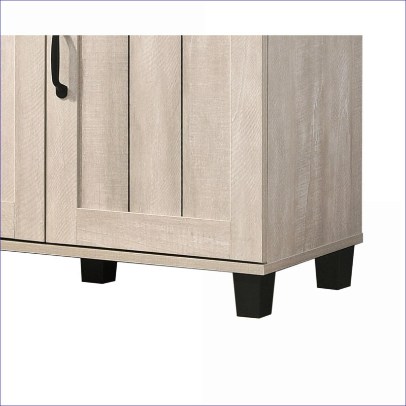 Shoe Cabinets | 45" 3-Door Adjustable Storage Shoe Cabinet, Slate Gray Oak Finish | Particle Board | Farmhouse