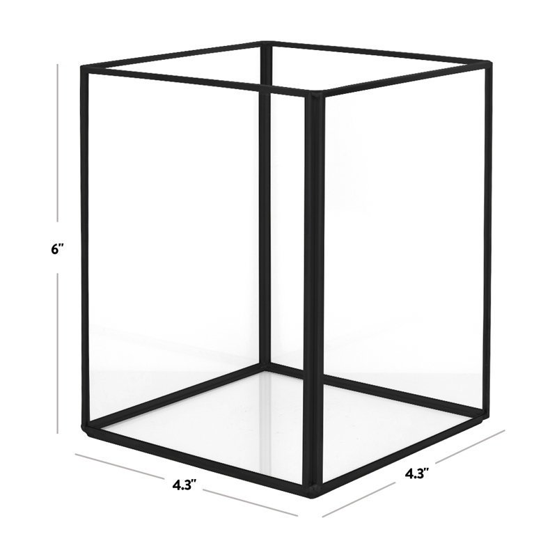 Concrete / Cement Tabletop Hurricane, Black