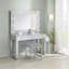 Tabouret de coiffeuse carré gris clair